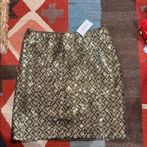 Banana Republic Metallic Gold and Green Skirt